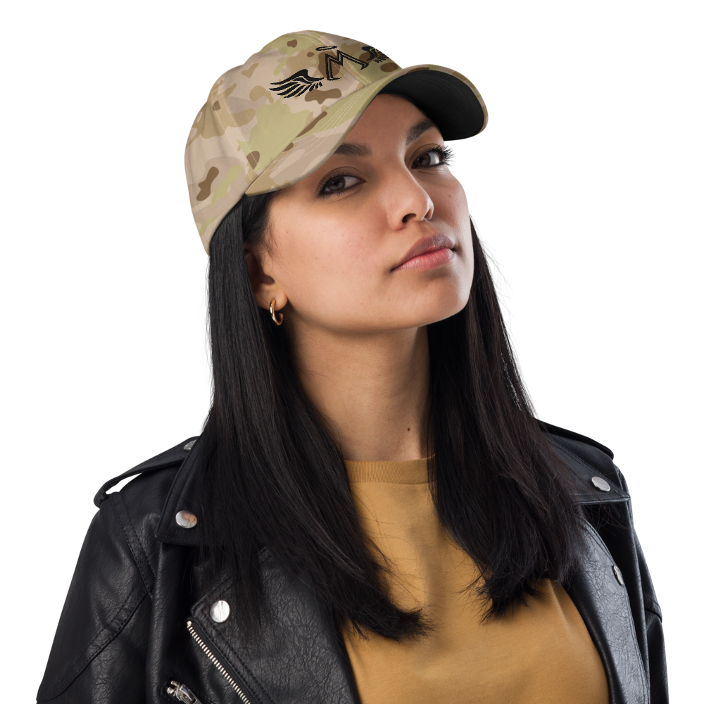 Army Camo Dad Hat With Embroidered Black MM Iconic Logo