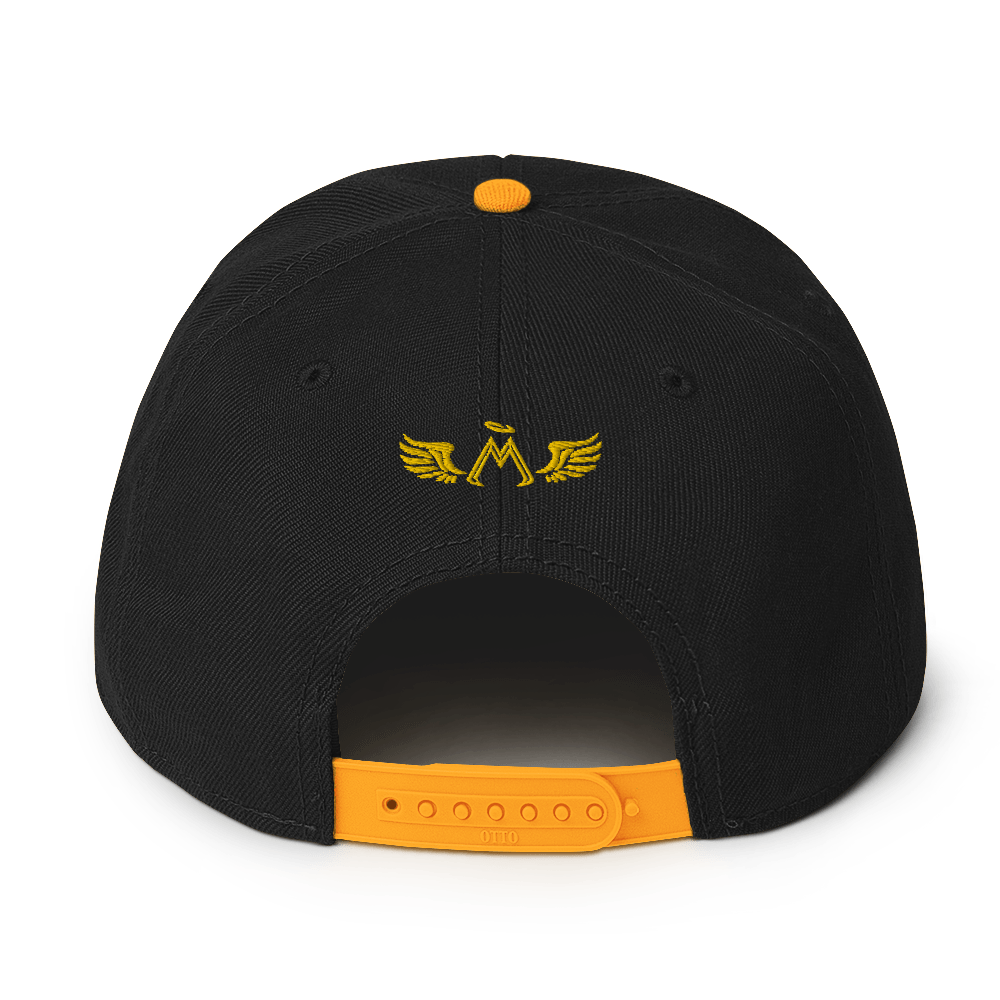 Black-Gold Snapback With Embroidered Gold MM Iconic Logo
