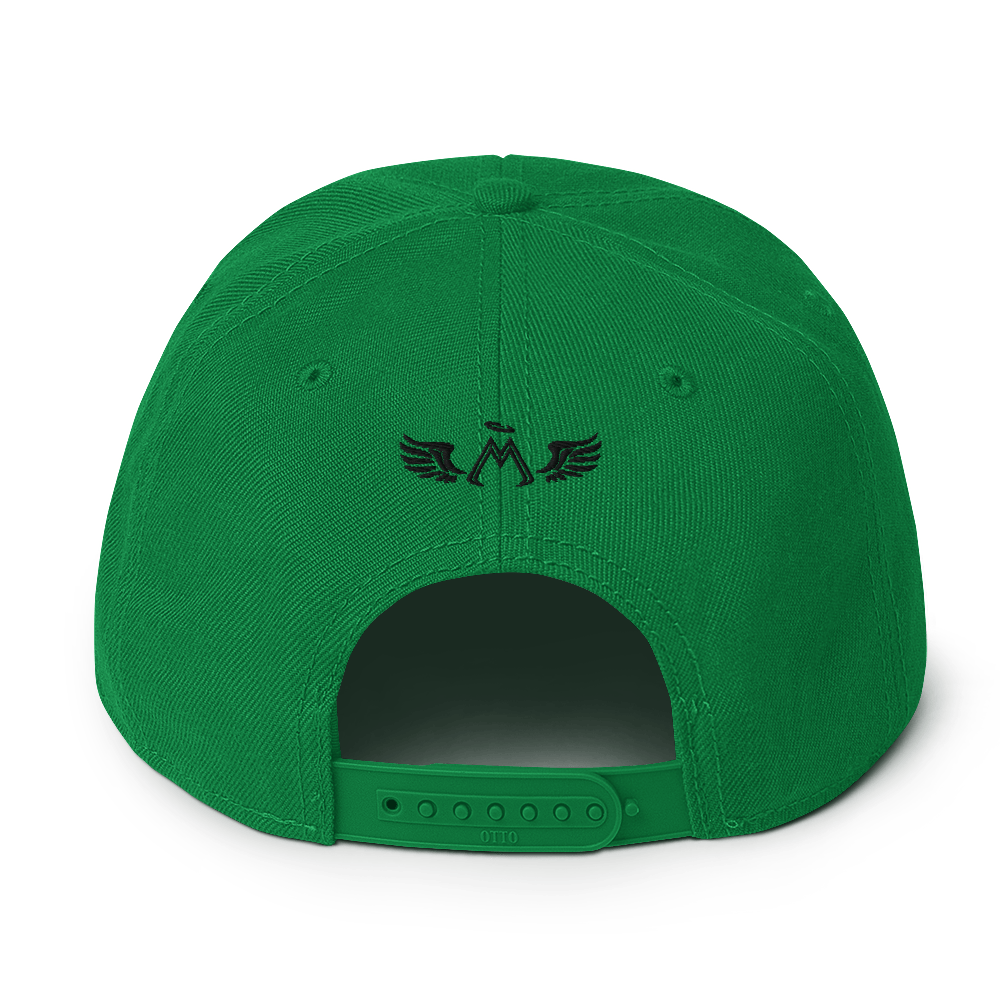 Kelly Green Snapback With Embroidered Black MM Iconic Logo