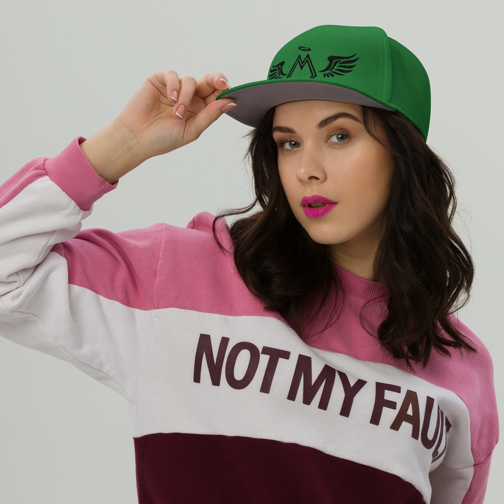 Kelly Green Snapback With Embroidered Black MM Iconic Logo
