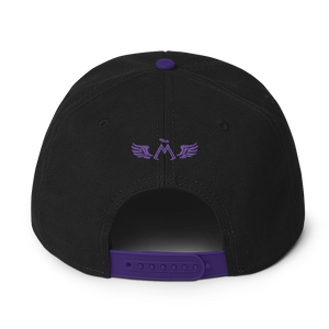 Black-Purple Snapback With Embroidered Purple MM Iconic Logo