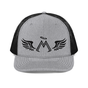 Heather Grey-Black Trucker Cap With Embroidered Black MM Iconic Logo