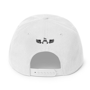 White Snapback With Embroidered Black MM Iconic Logo