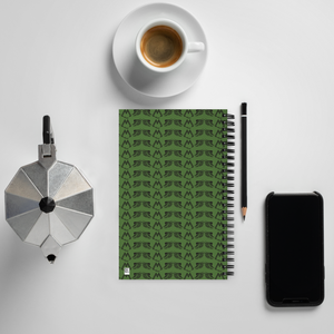 Army Green Spiral Notebook With Duplicated Black MM Iconic Logo