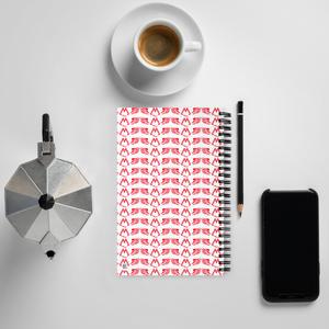 White Spiral Notebook With Duplicated Red MM Iconic Logo