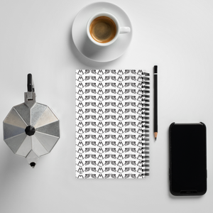 White Spiral Notebook With Duplicated Black MM Iconic Logo