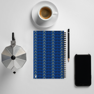 Blue Spiral Notebook With Duplicated Gold-Black MM Iconic Logo