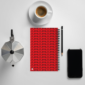 Red Spiral Notebook With Duplicated Black MM Iconic Logo