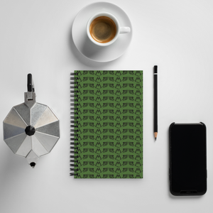 Army Green Spiral Notebook With Duplicated Black MM Iconic Logo