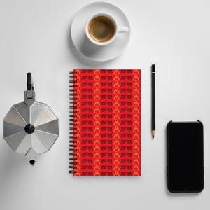 Red Spiral Notebook With Duplicated Gold-Black MM Iconic Logo