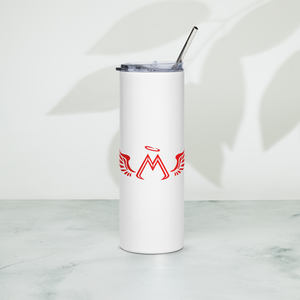 White Stainless Steel Tumbler With Red MM Iconic Logo