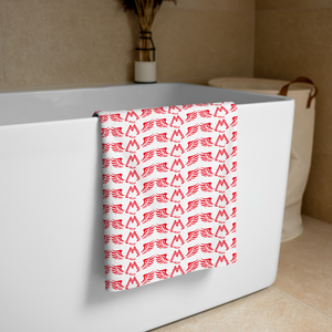 White Towel With Duplicated Red MM Iconic Logo