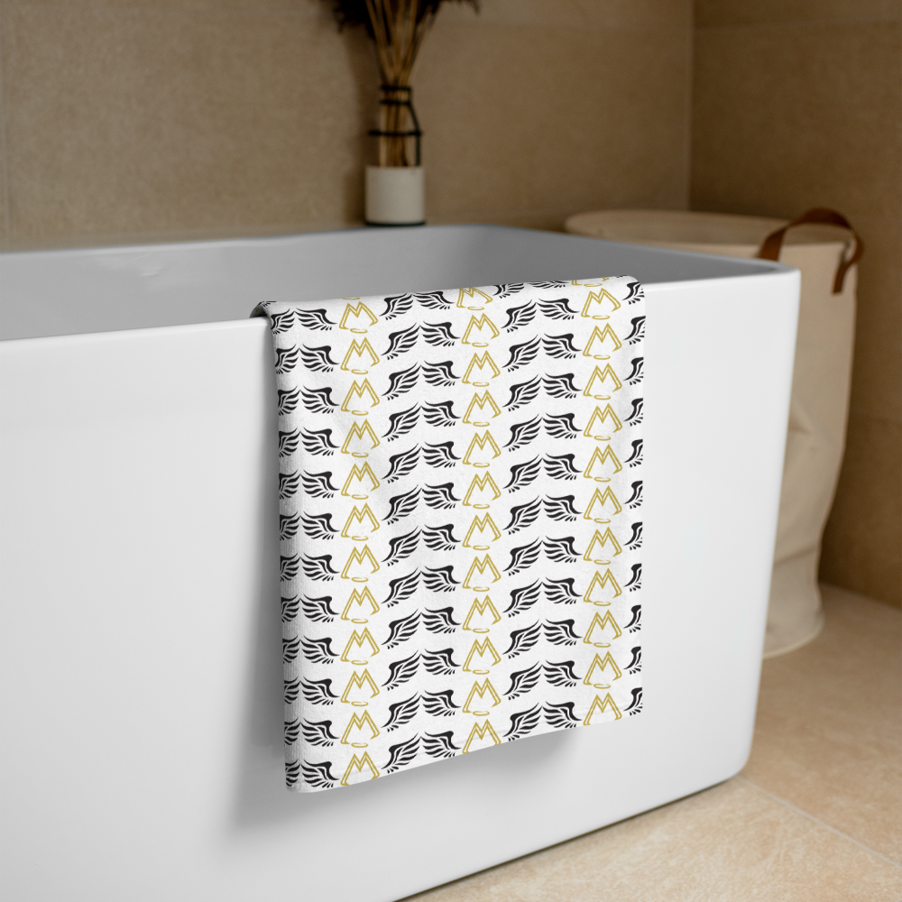 White Towel With Duplicated Gold-Black MM Iconic Logo