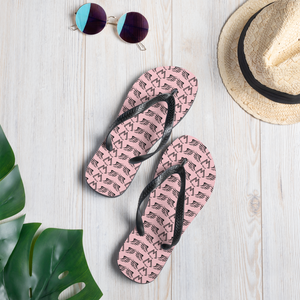 Pink Flip-Flops With Duplicated Black MM Iconic Logo
