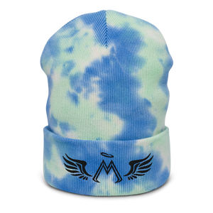 Tie Dye Sky Beanie Hat With Embroidered Black MM Iconic Logo