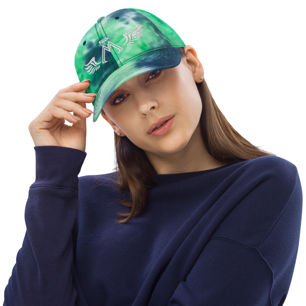 Tie Dye Ocean Dad Hat With Embroidered White MM Iconic Logo