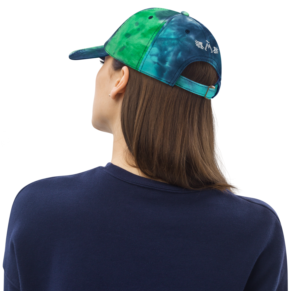 Tie Dye Ocean Dad Hat With Embroidered White MM Iconic Logo