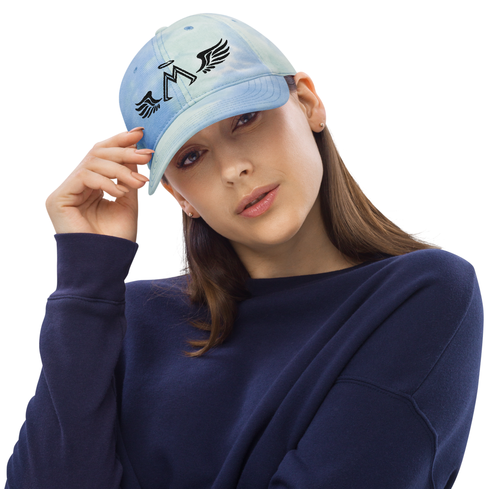 Tie Dye Sky Dad Hat With Embroidered Black MM Iconic Logo