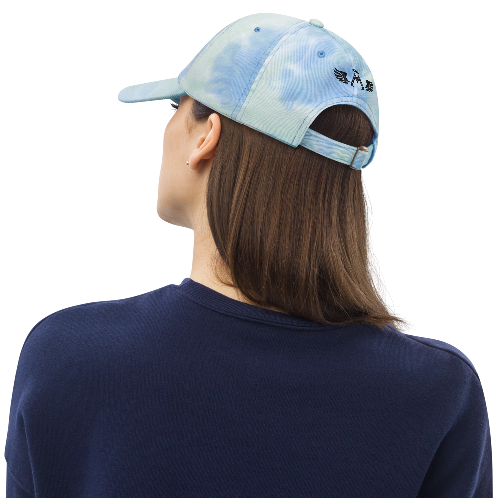 Tie Dye Sky Dad Hat With Embroidered Black MM Iconic Logo