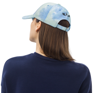 Tie Dye Sky Dad Hat With Embroidered Black MM Iconic Logo