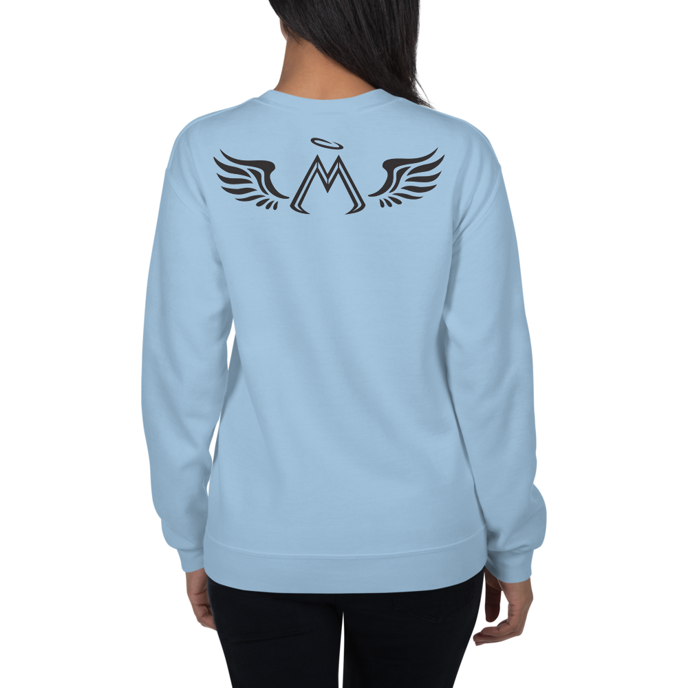 Light Blue Sweatshirt With Black MM Iconic Logo