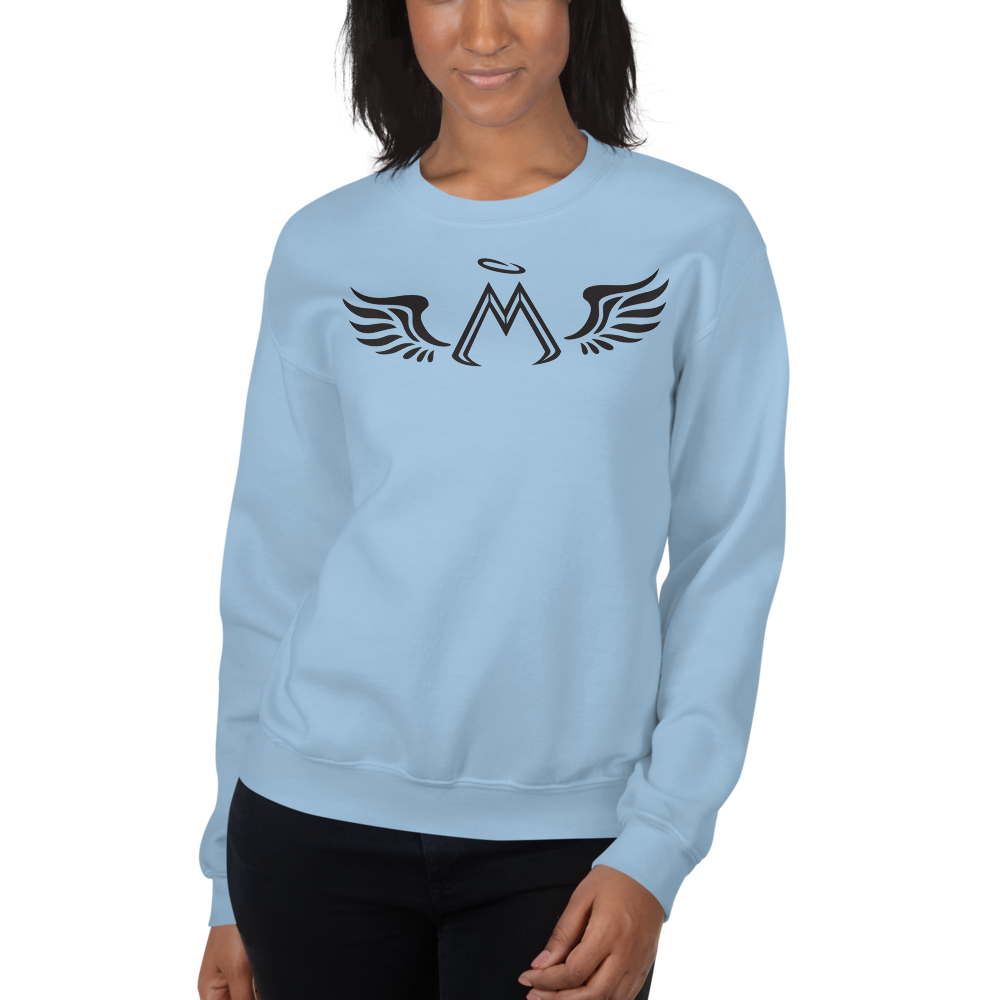 Light Blue Sweatshirt With Black MM Iconic Logo