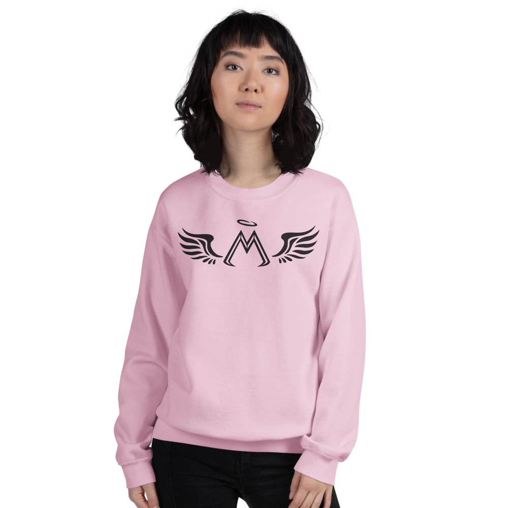 Light Pink Sweatshirt With Black MM Iconic Logo