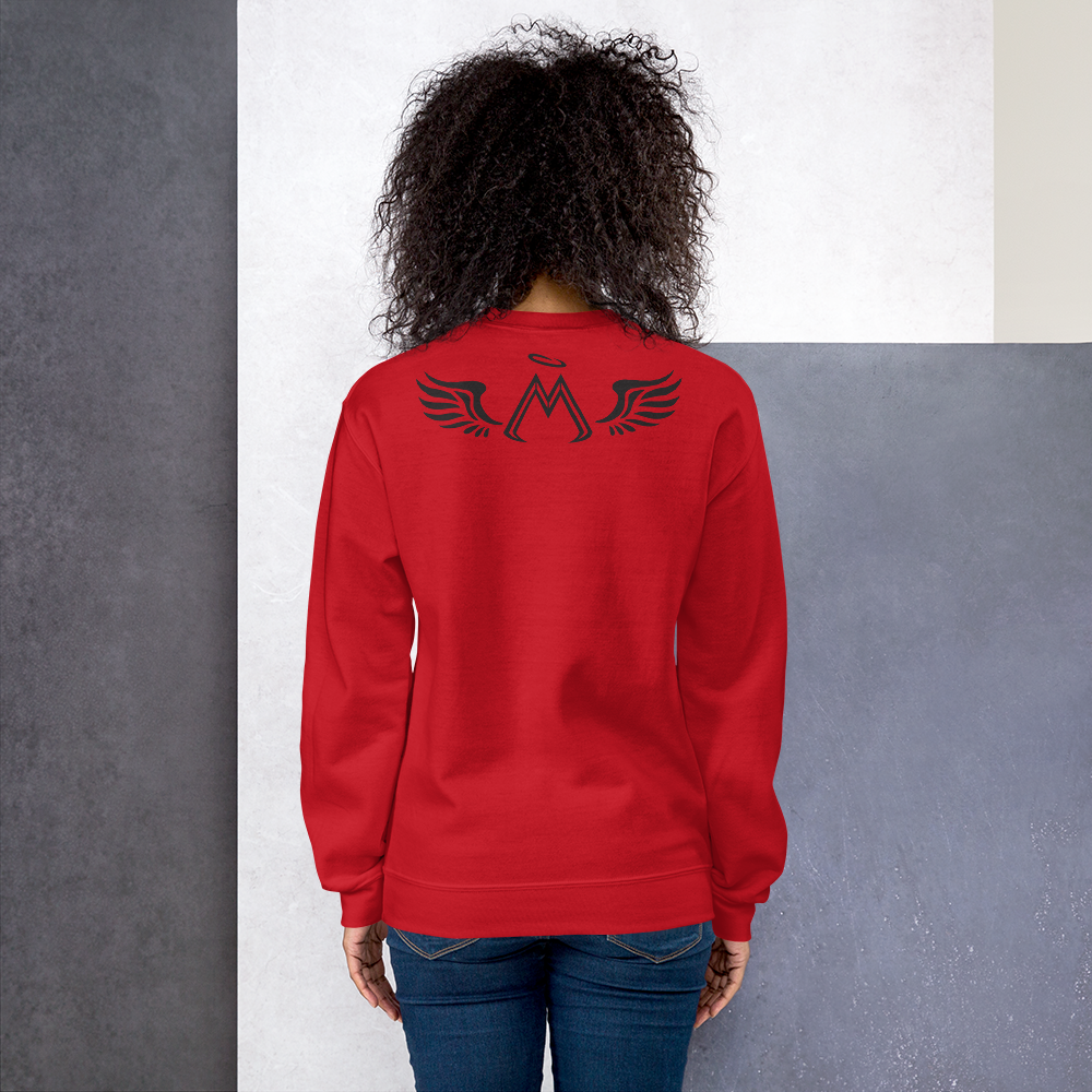 Red Sweatshirt With Black MM Iconic Logo