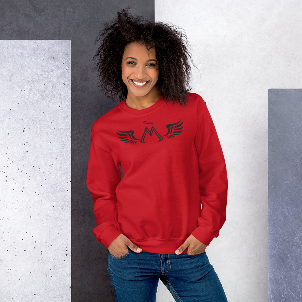 Red Sweatshirt With Black MM Iconic Logo