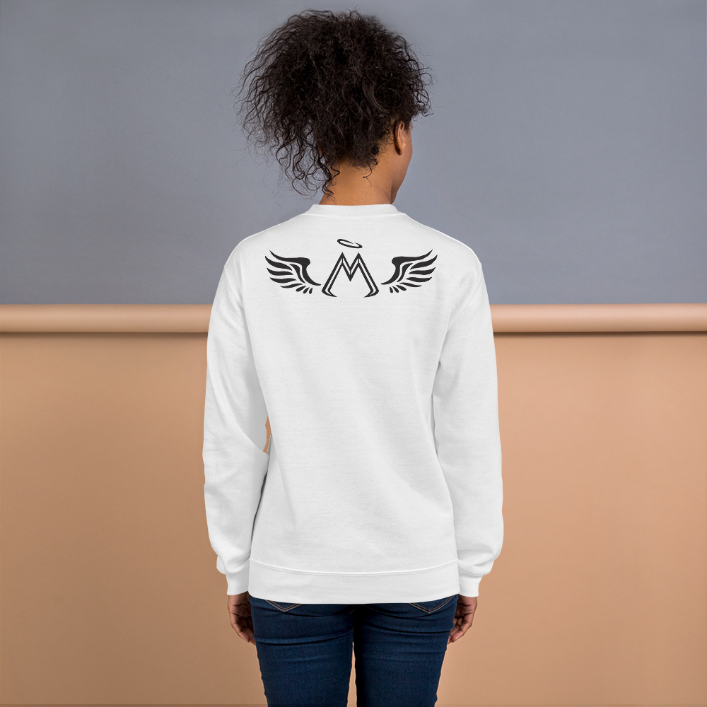 White Sweatshirt With Black MM Iconic Logo
