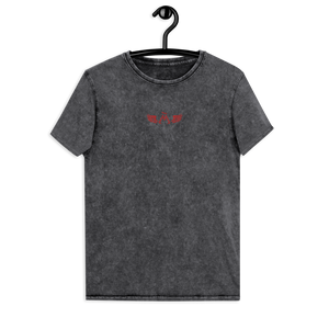 Black Denim T-Shirt With Embroidered Red MM Iconic Logo