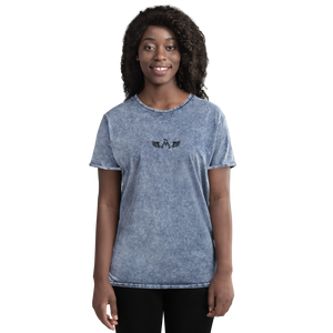 Blue Denim T-Shirt With Embroidered Black MM Iconic Logo