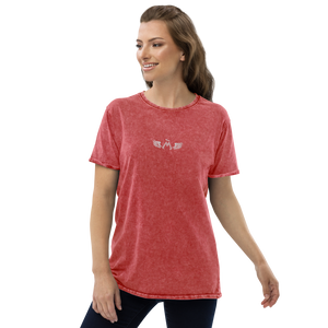 Red Denim T-Shirt With Embroidered White MM Iconic Logo