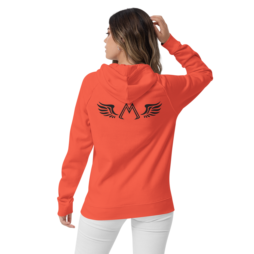 Orange Eco Raglan Hoodie With Black MM Iconic Logo