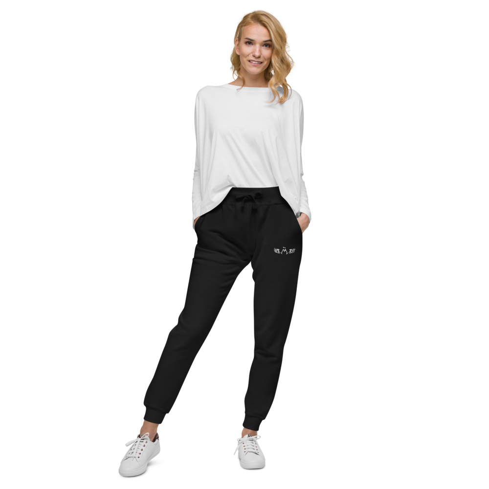 Black Fleece Sweatpants With Embroidered White MM Iconic Logo
