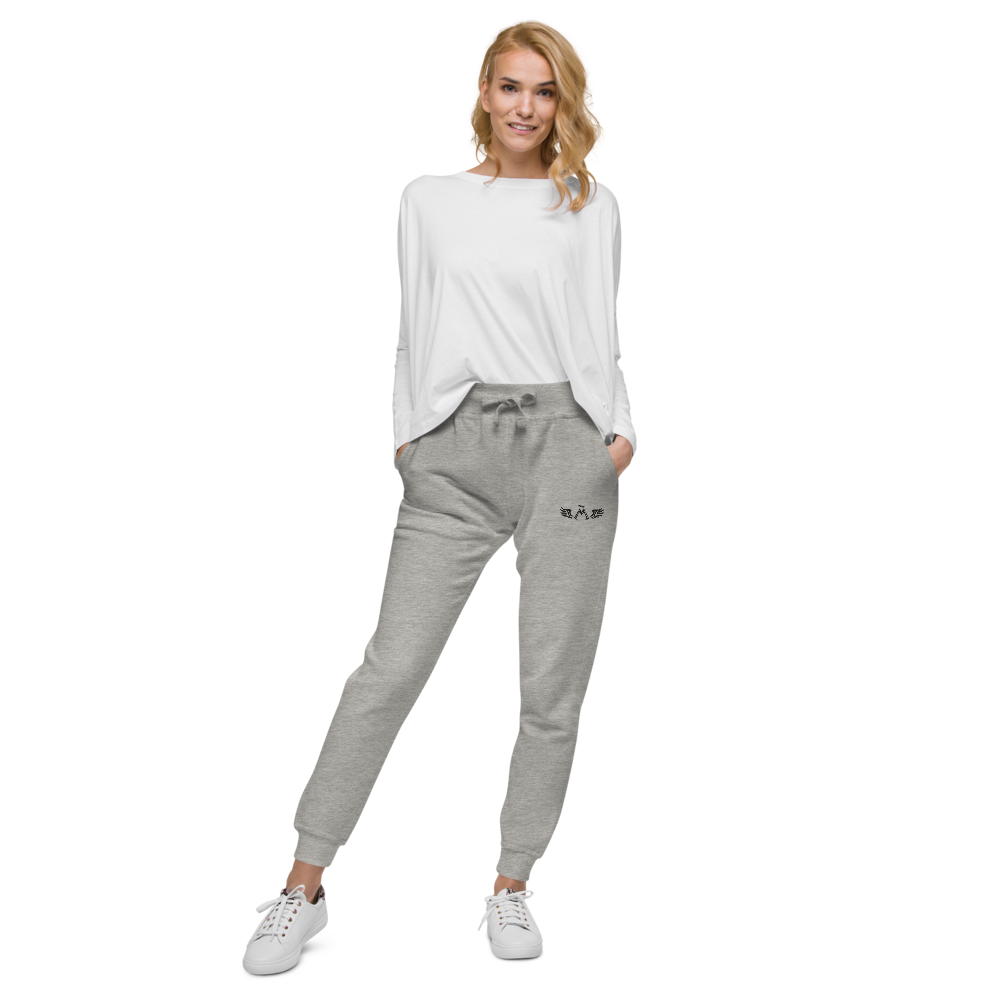 Carbon Grey Fleece Sweatpants With Embroidered Black MM Iconic Logo