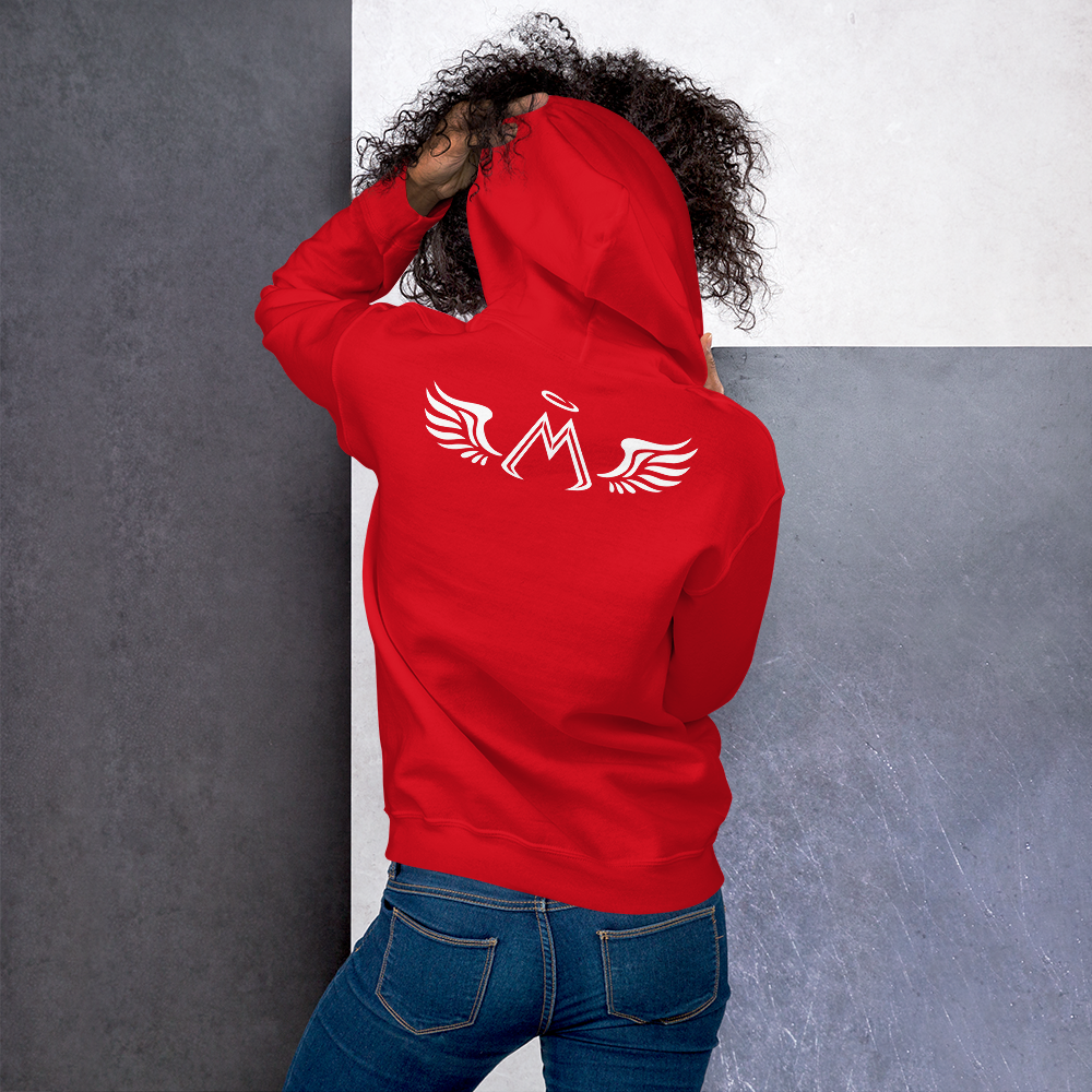 Red Hoodie With White MM Iconic Logo