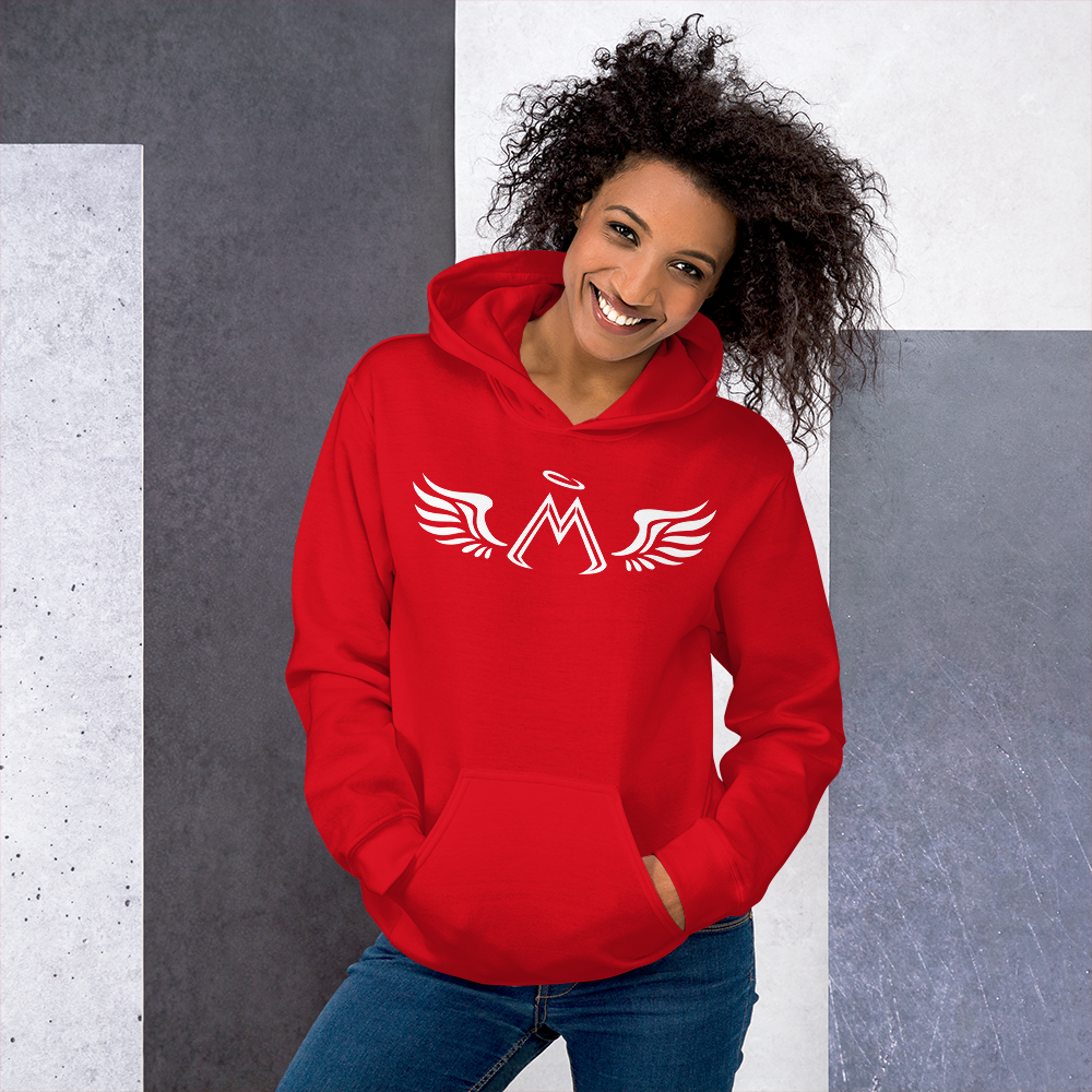 Red Hoodie With White MM Iconic Logo