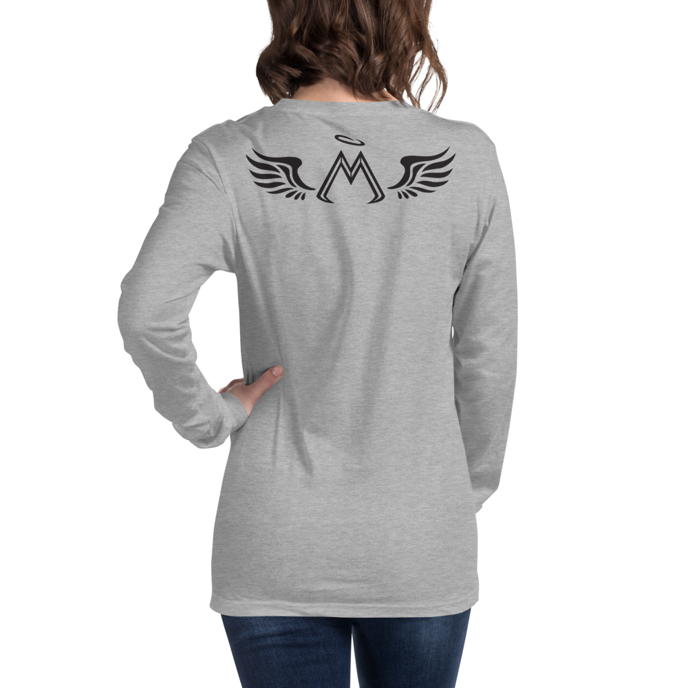 Athletic Heather Long Sleeve Tee With Black MM Iconic Logo