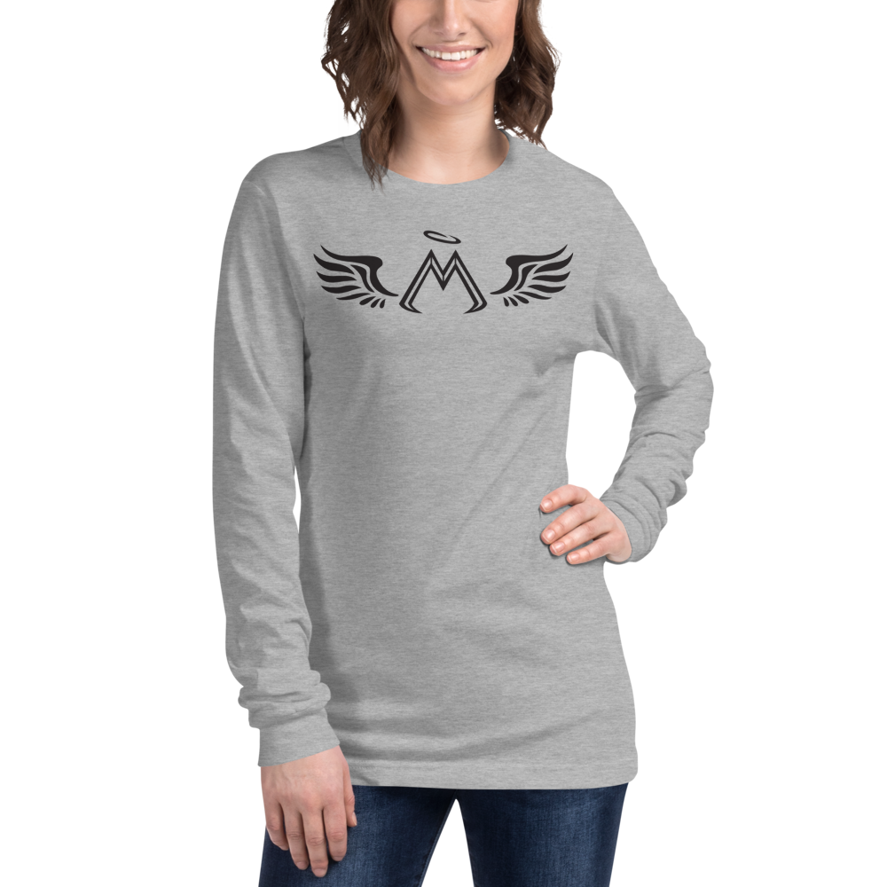 Athletic Heather Long Sleeve Tee With Black MM Iconic Logo