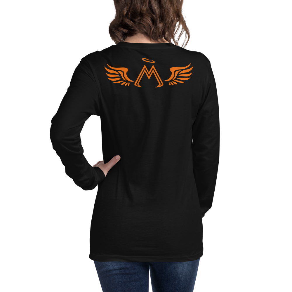 Black Long Sleeve Tee With Orange MM Iconic Logo
