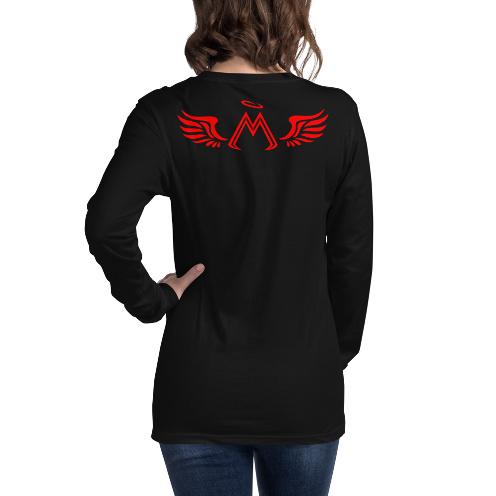 Black Long Sleeve Tee With Red MM Iconic Logo