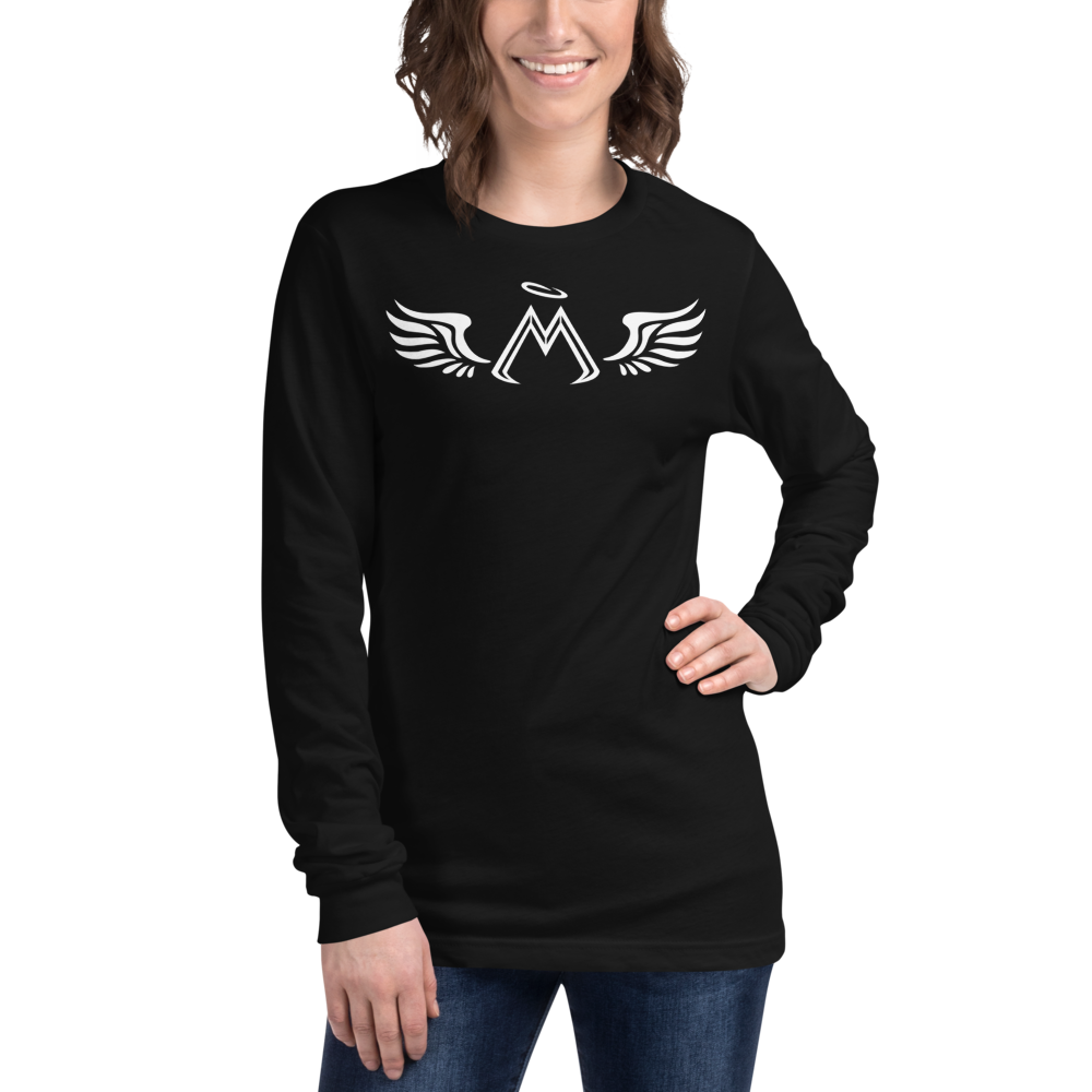 Black Long Sleeve Tee With White MM Iconic Logo