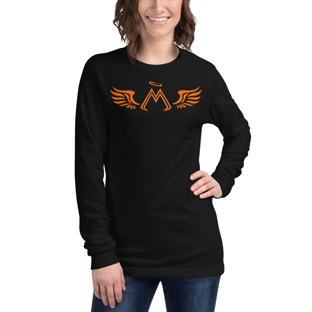 Black Long Sleeve Tee With Orange MM Iconic Logo