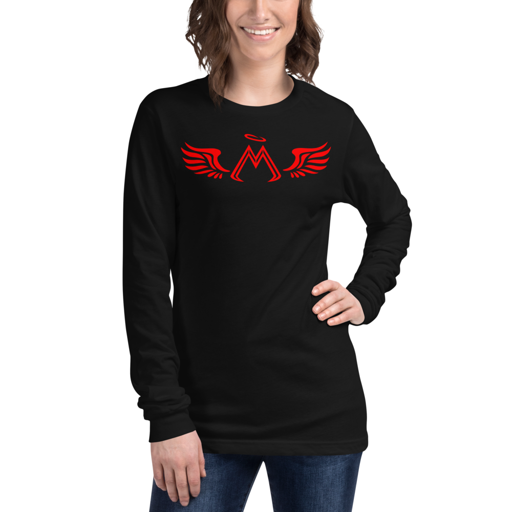 Black Long Sleeve Tee With Red MM Iconic Logo