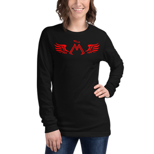 Black Long Sleeve Tee With Red MM Iconic Logo