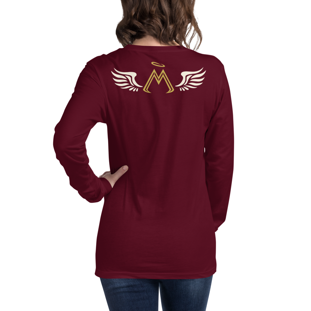 Maroon Long Sleeve Tee With Classic MM Iconic Logo