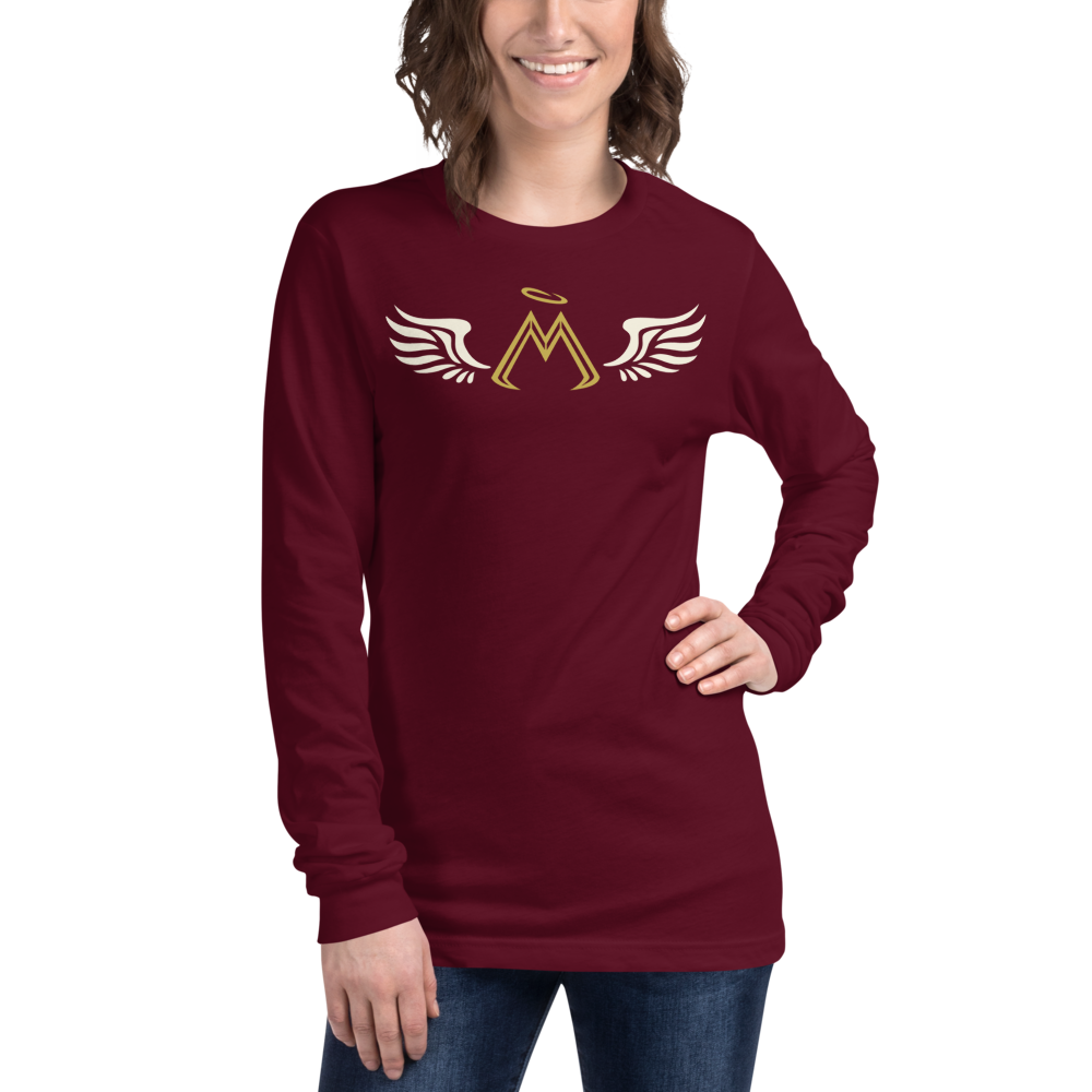 Maroon Long Sleeve Tee With Classic MM Iconic Logo