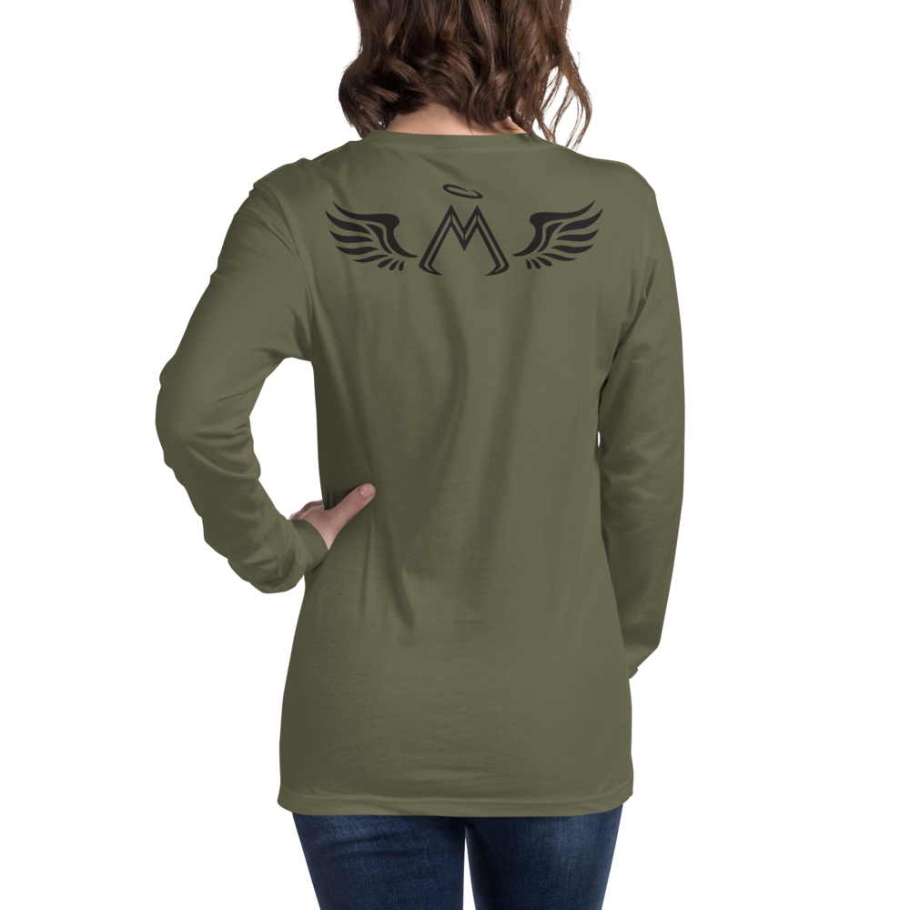 Military Green Long Sleeve Tee With Black MM Iconic Logo