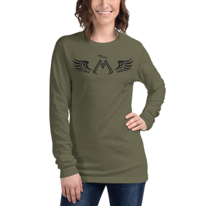 Military Green Long Sleeve Tee With Black MM Iconic Logo